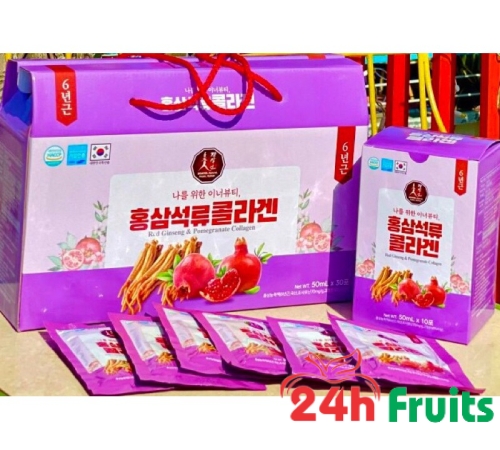 Nước hồng sâm Collagen Lựu HanSuSam 30 gói * 50ml Hàn Quốc