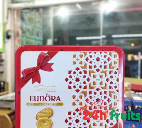 Bánh Eudora Indonesia hộp sắt nơ 