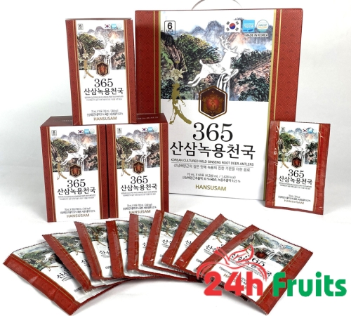 Nước Uống Chiết Xuất Hồng Sâm Núi Nhung Hươu Hàn Quốc Hansusam 365 ( 30 gói x 50 ml )
